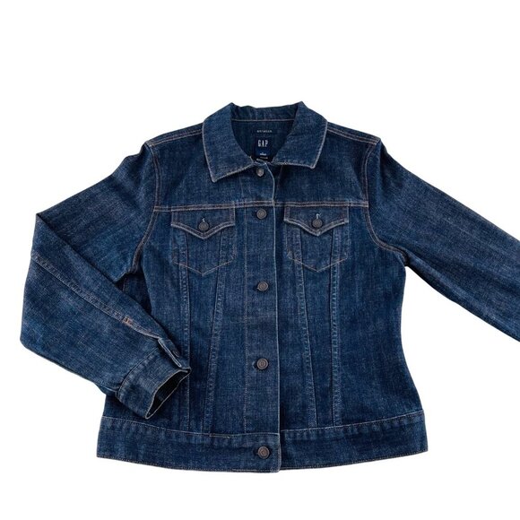 Gap Womens Stretch Denim Jacket Size S With Button Front & Chest Pockets 1385 ne - Picture 1 of 3